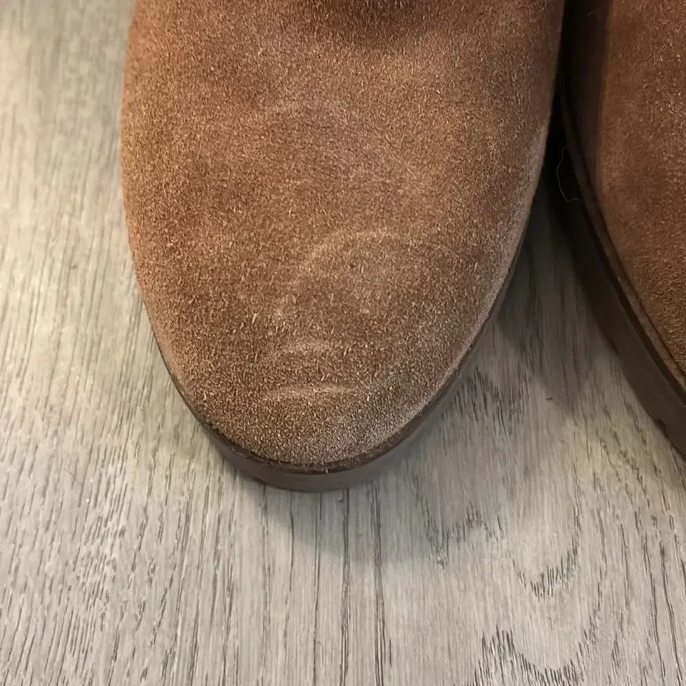 MICHAEL KORS THEA GENUINE SUEDE WEDGE ANKLE BOOTIES CHESTNUT BROWN SIZE 9.5